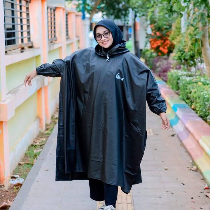 Jas Hujan Starlight Raincoat Tipe Ponco/Kelawar PVC Anti Robek dengan Kancing Knop Ganda 3