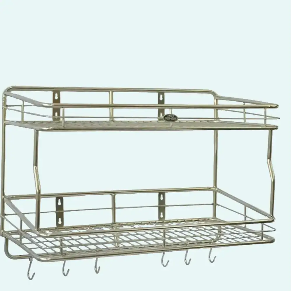 Kệ Chén Treo Tường Inox 2 Tầng 201 - Sản phẩm bền đẹp, chắc chắn, màu trắng bạc sang trọng Kitchen
