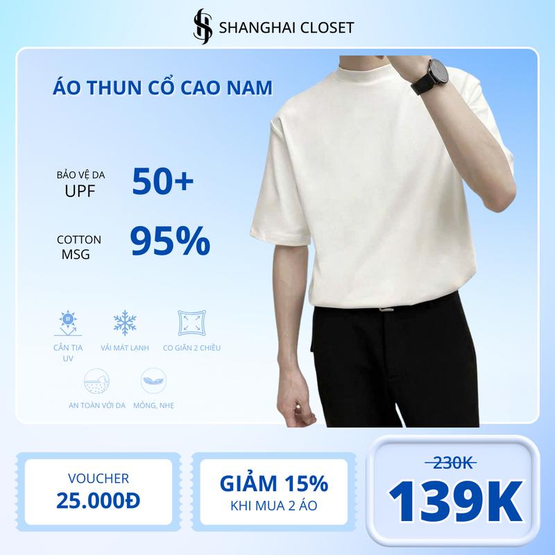 Mẫu áo thun nam basic tee đơn giản nhưng sang trọng, phong cách trưởng thành nam tay lửng tay lỡ cổ bo Chất thun cotton cực mát. Menswear Top Cổ Tròn