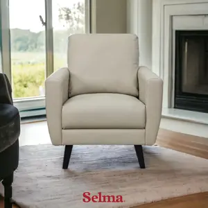 SELMA GARSON SOFA KULIT 1 SEATER - COKELAT KHAKI