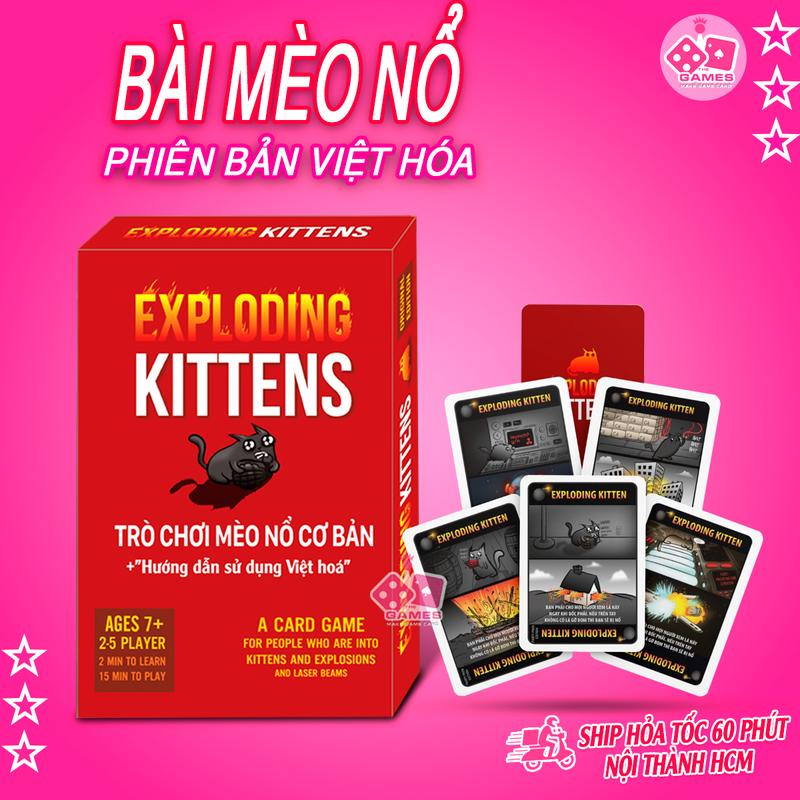 Bài Mèo Nổ Việt Hóa exploding kittens Lá Dày chống nước - bản đặc biệt