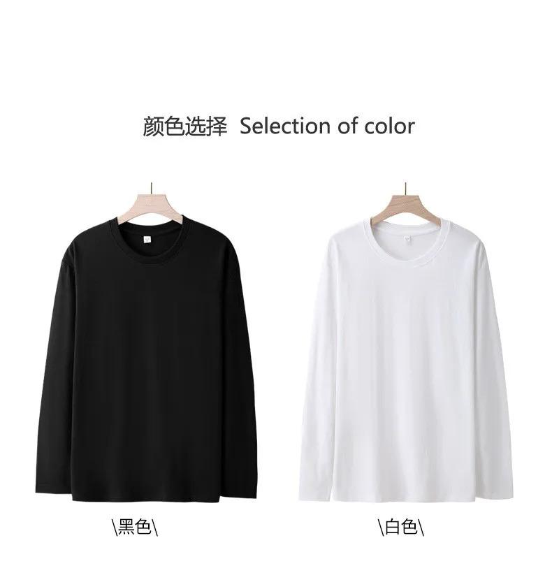 Product Introduction of Long Sleeves T-Shirts Men 100% Cotton Tee Tops Male Autumn Basic Plain Color Tshirts Women Normal Fit Size M-5XL Under Wear Man 6