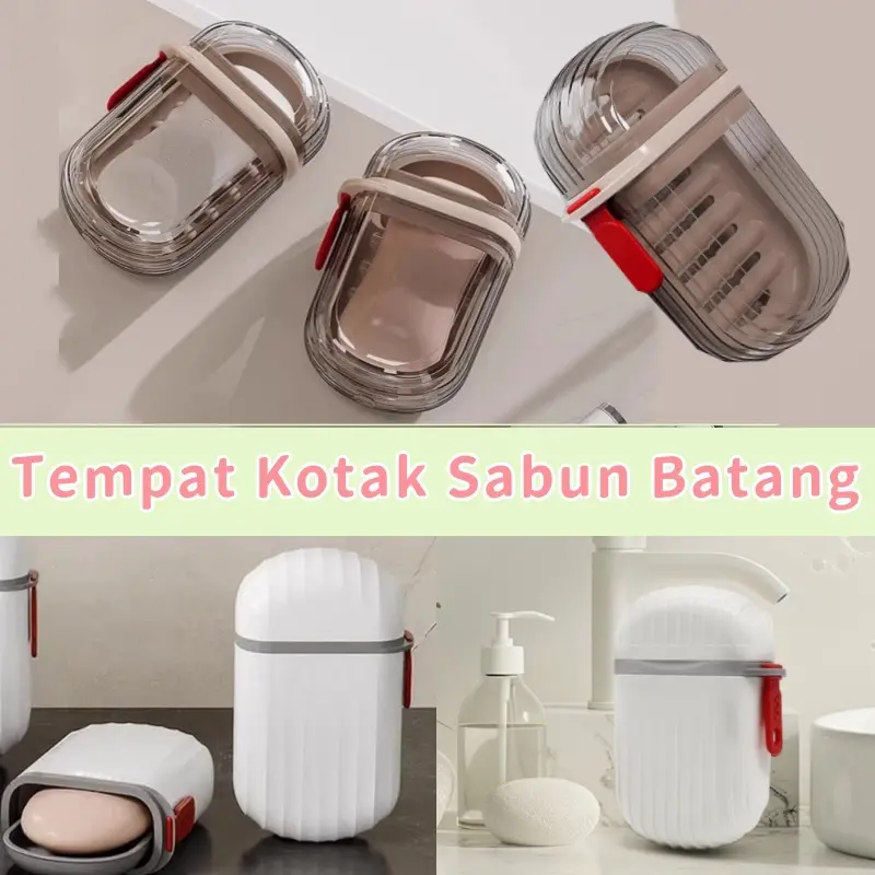 Vinnatsu Tempat Kotak Sabun Batang/Tempat Sabun Bagasi Perjalanan Wadah Sabun Portabel Dengan Kotak Penutup/Tempat Sabun Batang Travel