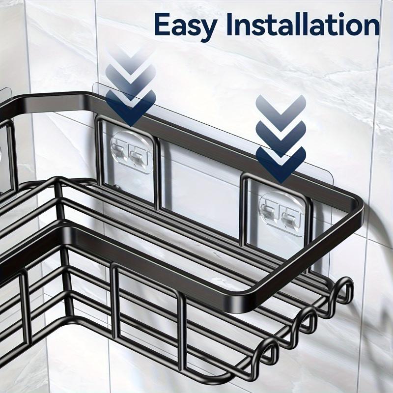 Product Introduction of Bathroom Corner Shelf, 3pcs/set Wall Mounted Corner Storage Rack with Hooks, Bathroom Storage Rack, Bathroom Organizer, Home Organizer 5