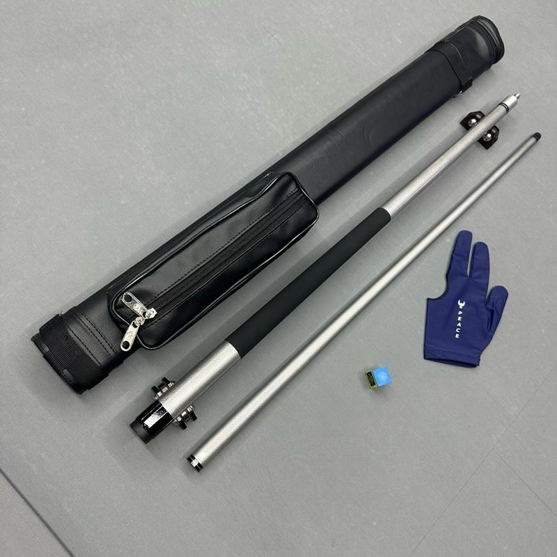 Cơ bida lỗ phủ carbon Grama xám - đầu cơ tẩy kính tặng kèm combo bao da găng tay và lơ - gậy bi-a lỗ Grama xám