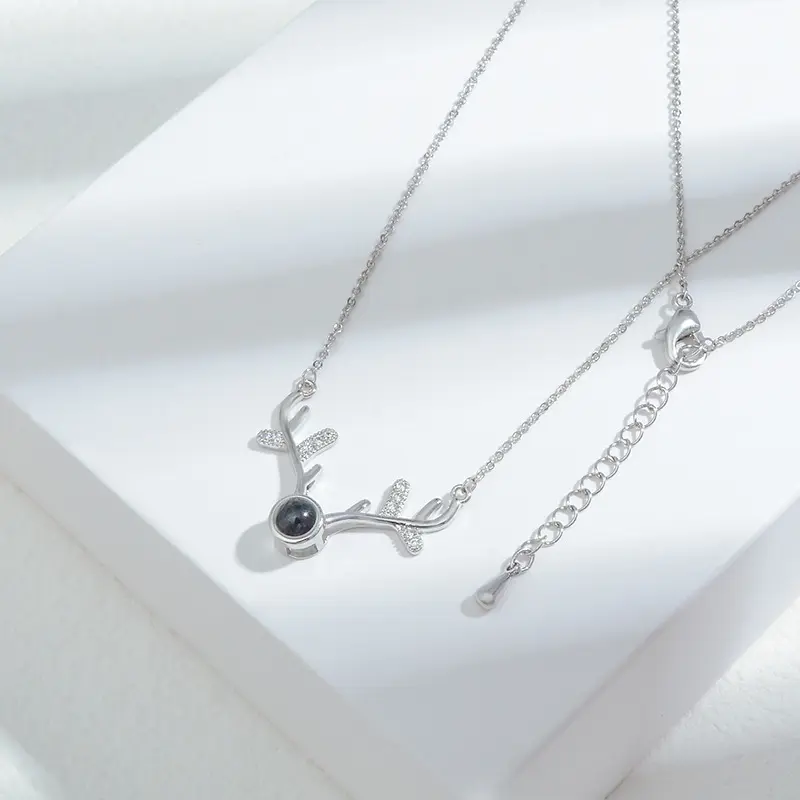Korean Fashion Gold-Plated Necklace Women's Micro Inlaid Zircon Fishtail Bow Shell Clavicle Chain Jewelry Source Factory