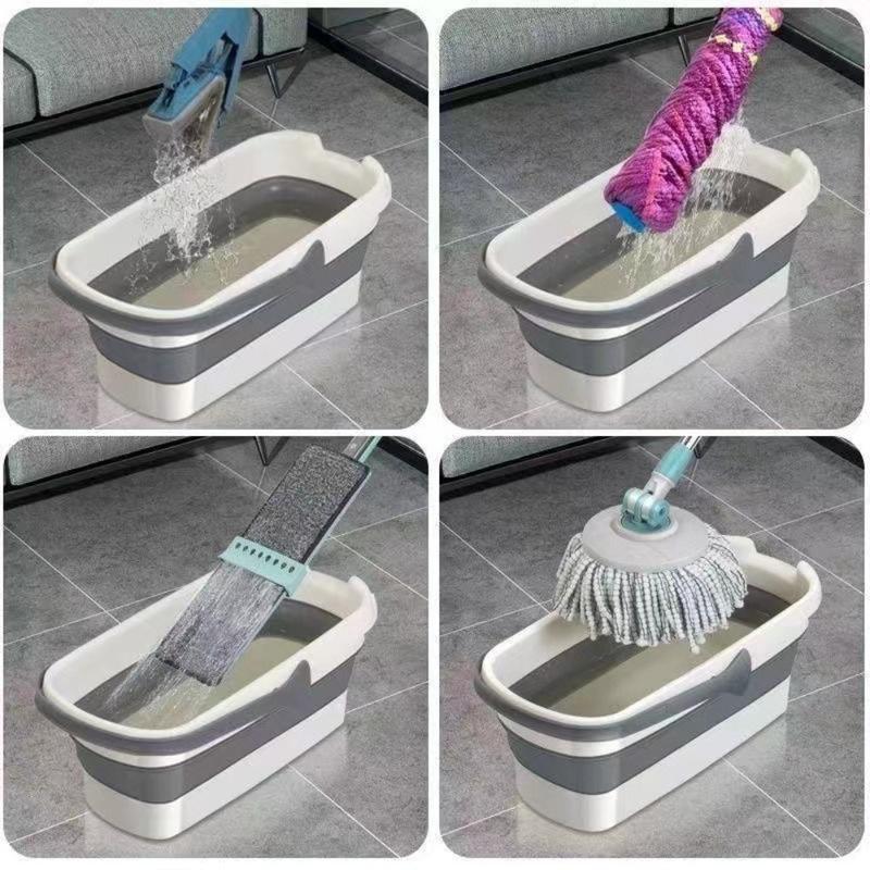 Product Introduction of New 55cm Mop Cleaning Bucket Plastic Space-Saving Fishing Bucket Collapsible Rectangular Cleaning Basin for Traveling Camping 19