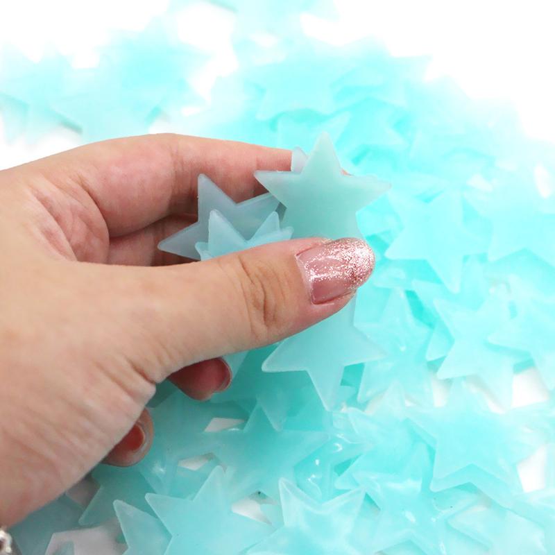 Miếng Dán Tường, Dạ Quang 3D, Chất Liệu PVC, Ngôi Sao Dạ Quang, 20 Cái / 50 Cái, Thích Hợp Cho Phòng Ngủ, Miếng Dán Trần Tường 6