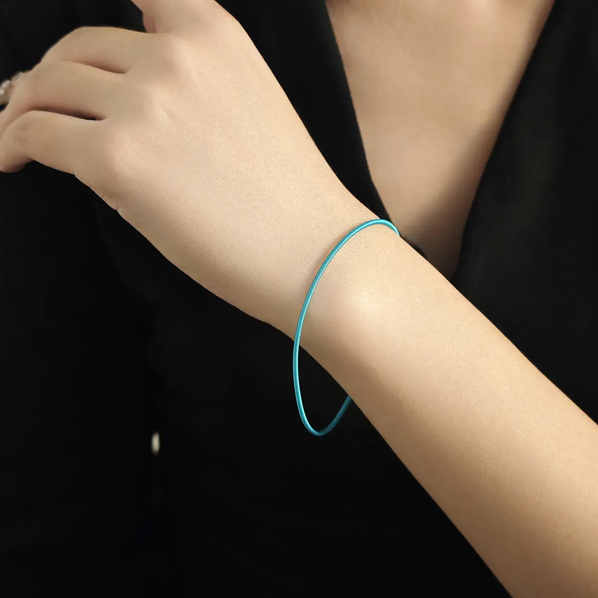Candy color thin ring bracelet colorful ethnic simple temperament hand jewelry for women