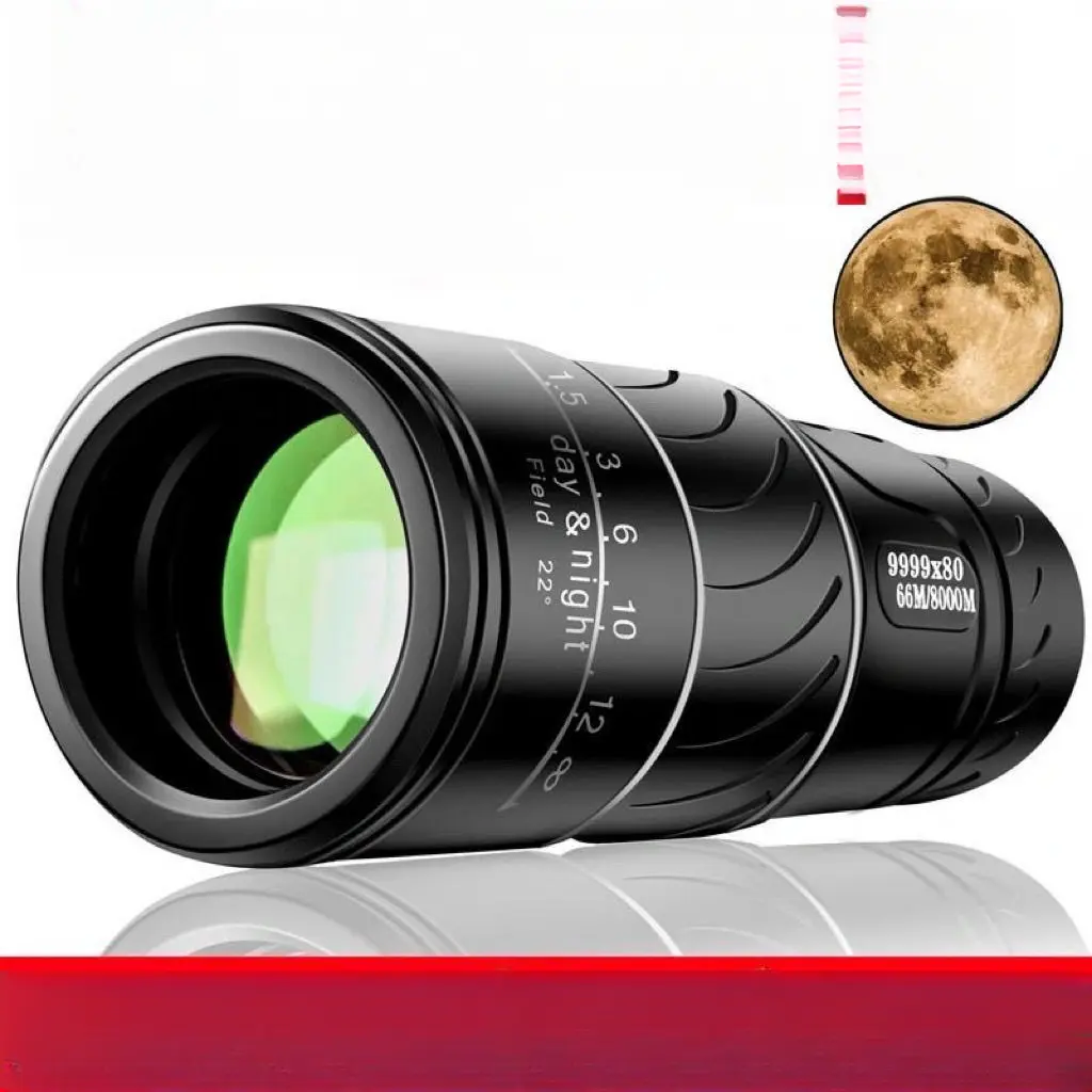 Độ phóng đại hơn 800 lần so với kính viễn vọng HD công suất cao, có thể quan sát mặt trăng trong điều kiện ánh sáng yếu, tầm nhìn ban đêm có thể được kết nối với điện thoại di động để chụp ảnh với độ phân giải 3000 M. Camping Ống Nhòm