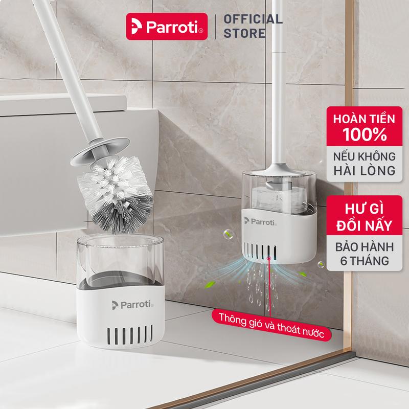 Cây Cọ Bồn Cầu Có Cốc Đựng Cọ Toilet Dán Tường Bàn Chải Vệ Sinh Parroti Slim - SL03
