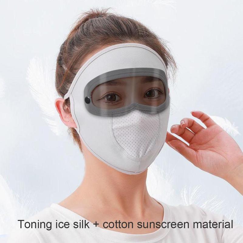 Product Introduction of Breathable Sunscreen Mask With Hat Brim Ice Silk Sunshade Men Women Cycling Cover Full Face Mask 28