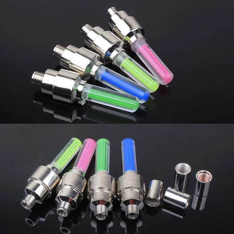 Đèn Lung Linh LED Neon Xe Đạp, Bộ 2 Chiếc, Đồ Trang Trí Van, Mũ Niêm Phong Van Bánh Xe Lốp Xe Đạp, Đèn Hậu Nan Hoa Cảnh Báo An Toàn 5
