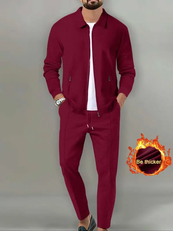 Sporty Two-piece Set Men's Plain Zip Up Jacket & Drawstring Waist Pants Tracksuit Set, Men's Sportswear for Gym Workout Running, Casual Gym Wear, Athleisure Style, Athleisure Summer Clothes 7