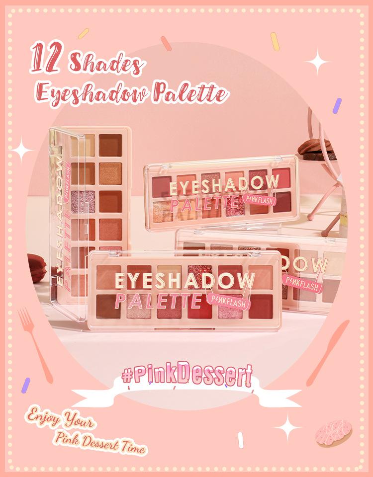 Product Introduction of พาเลทอายแชโดว์ 12 สี PINKFLASH พร้อมกลิตเตอร์ ผิวชิมเมอร์ และผิวด้าน รวมพาเลทแต่งตา [ของขวัญฟรี] แปรงอายแชโดว์ 3 ชิ้น 15