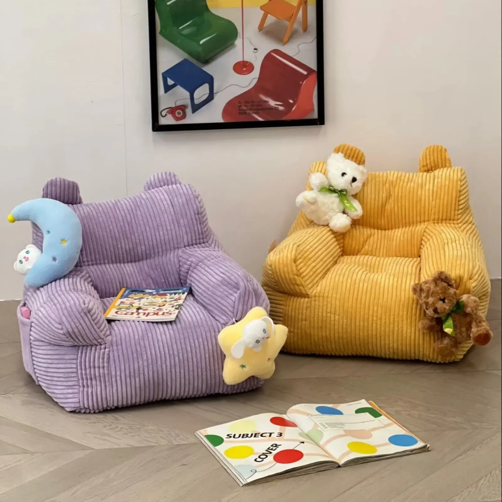 Children's sofa chair cartoon small sofa bedroom balcony baby backrest bean bag lazy sofa balcony baby sofa