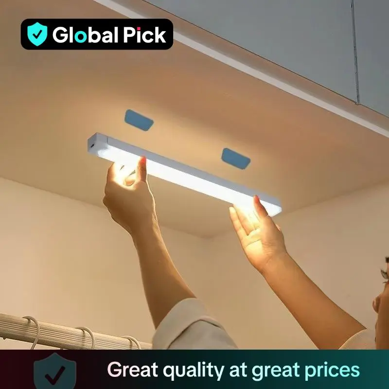 Rechargeable Magnetic Cabinet Light, Under Cabinet LED Light, Lightweight Human Body Sensor Night Light for Closets, Wardrobe, Hallway, Stairway & Kitchen, Home Decor, Room Decor, LED Lights for Bedroom
