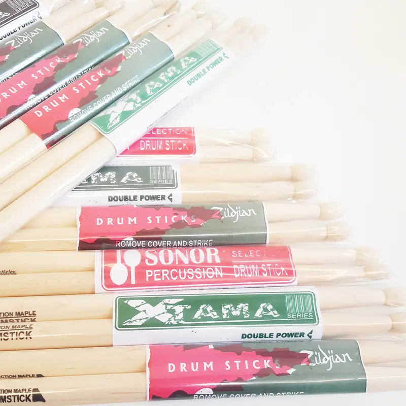 Stik Drum Bahan Maple Tanpa Sambungan (2pcs) - Stik Drum Murah - Stik Drum Bahan Kayu Maple Tanpa Sambungan 3