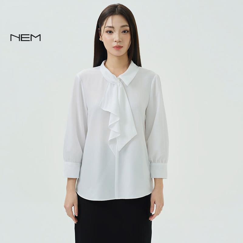 Sơ Mi Trắng Phối Nơ Nem Fashion SM42772 - Thời Trang Nữ
