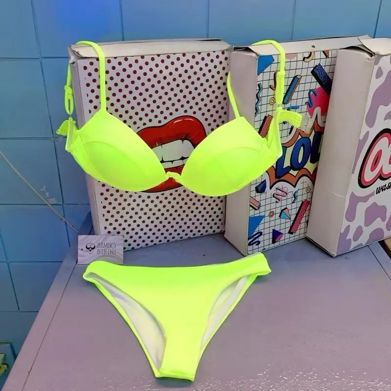 Bikini 2 mảnh gọng nâng khoe  siêu xinh Nhung Thun Đen 4