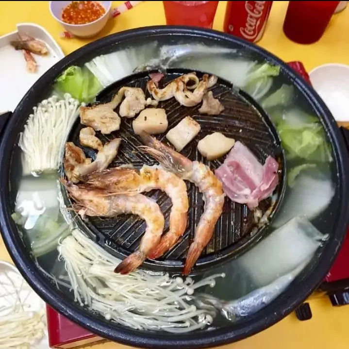 Happy Home Sukiyaki Bulgogi Pan 2 in 1 Panci Steamboat Marble Grill Pan Shabu Sonifer 8