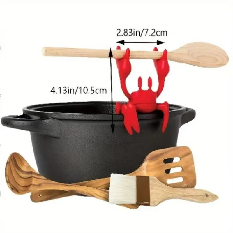 1 Count Heat Resistant Pot Holder, Creative Crab Design Silicone Pot Holder, Non-slip Spoon Rest Kitchen Cooking Kitchenware Accessories for Home Use 1