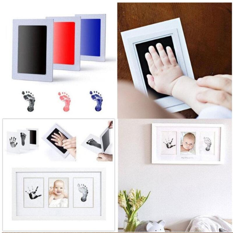 Product Introduction of Baby DIY hand and footprint kit ink pad newborn handprint souvenir accessories toddlers photo frame wash free safe ink baby gift 12