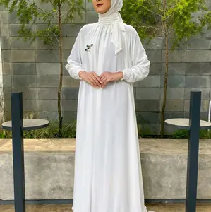 gamis Azka polos,all size Ld 100-135 Big size kapake by iyank