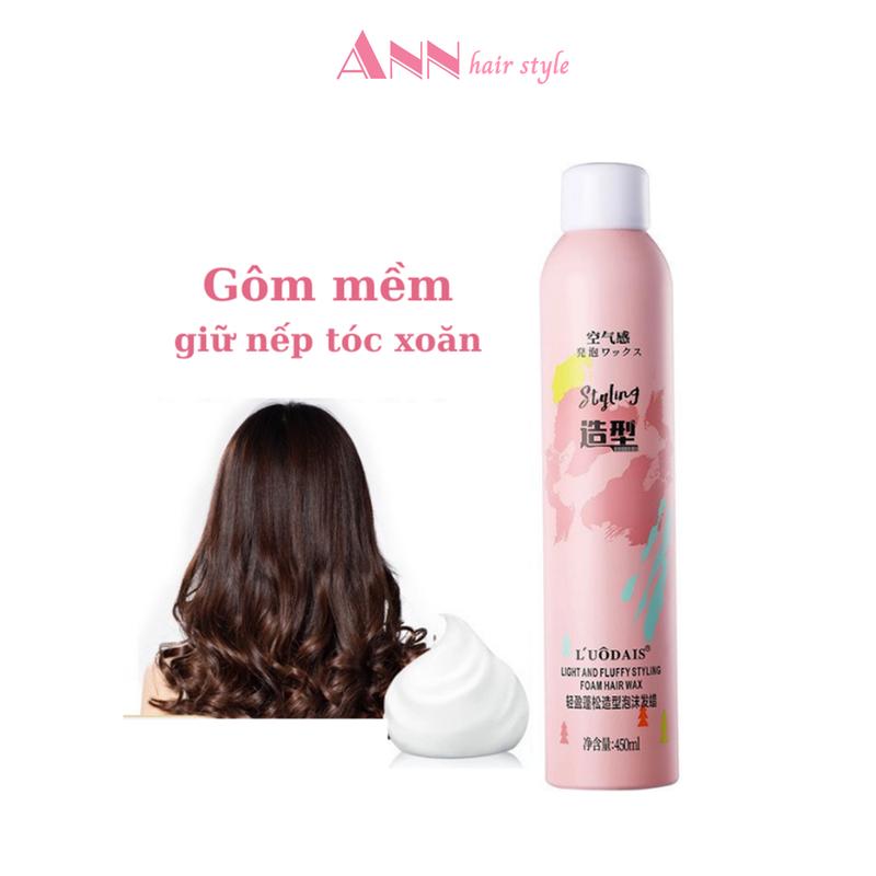 Gôm mềm, keo bọt mềm giữ nếp tóc 450ml Ann Hair Style Ép Side