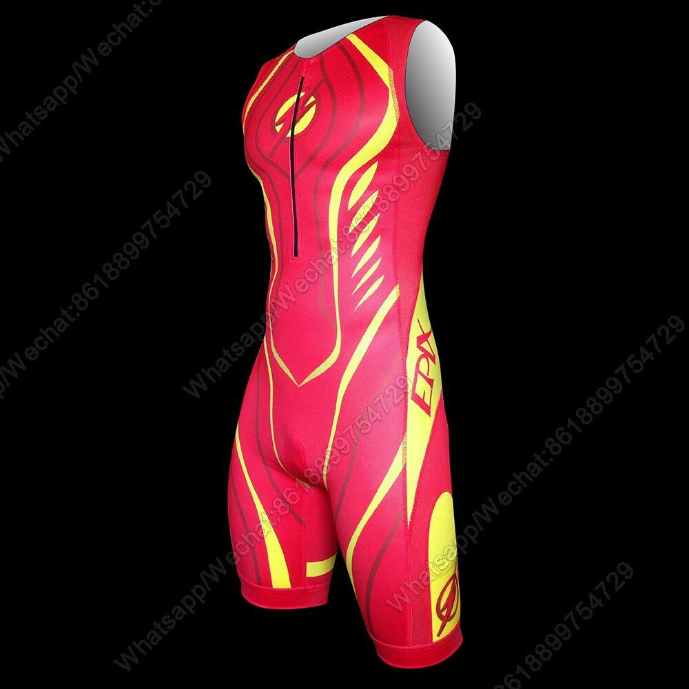 Maillot de cyclisme Combinaison une pièce Combinaison de triathlon à 3 poches pour homme Combinaison de cyclisme sans manches_voghion.com