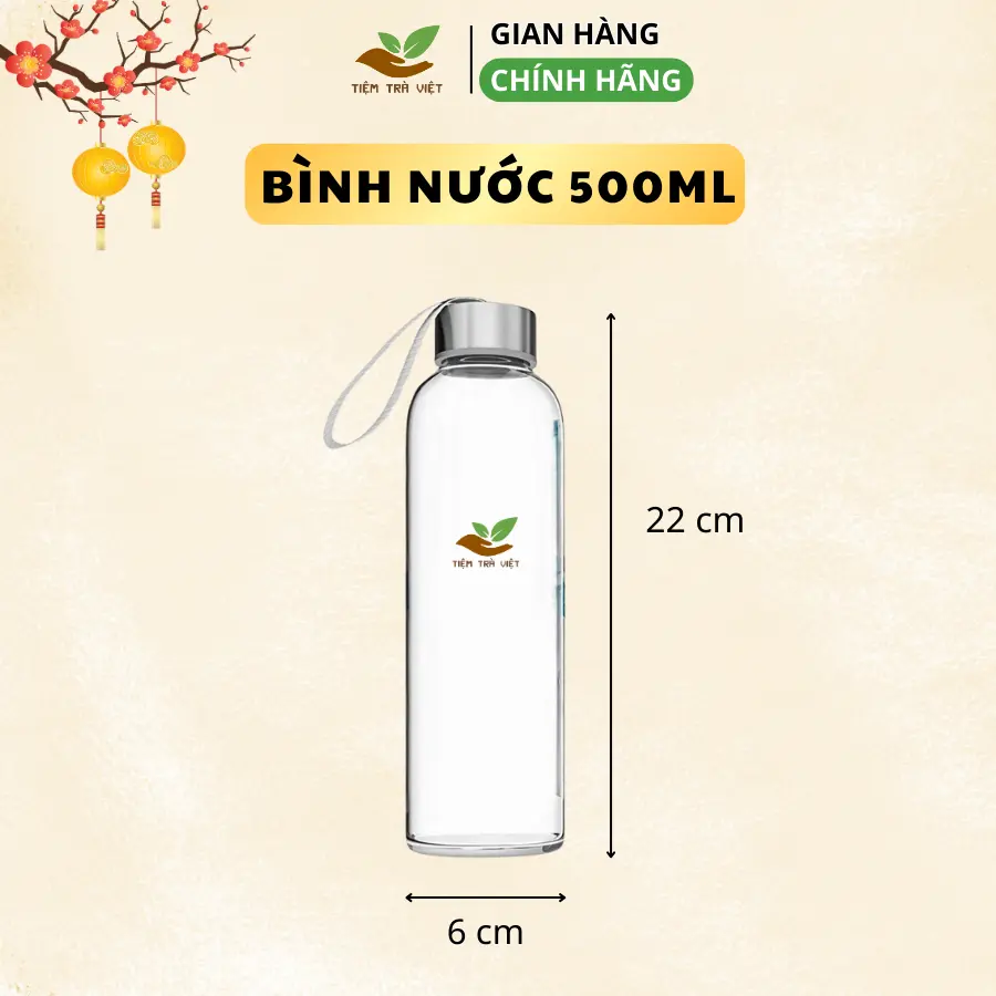 Bình thủy tinh đựng nước 500ml