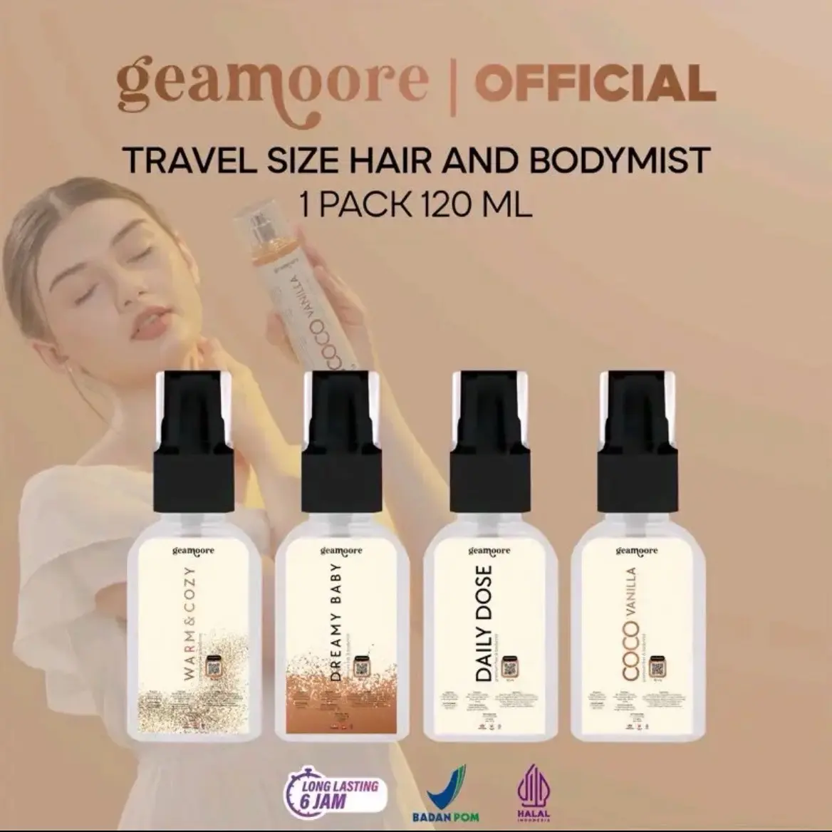 Geamoore Hair and Bodymist Travel Size (4 in 1) free Pouch