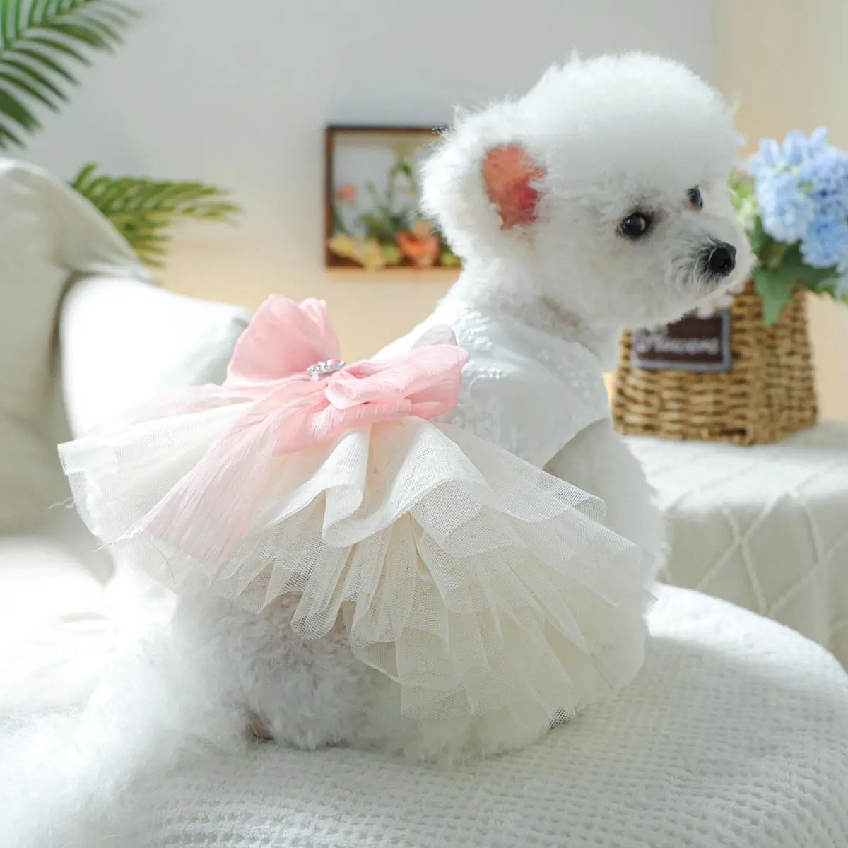 Cute Bowknot Decor Pet Dress, Princess Style Pet Costume Dress with Bowknot Design, Pet Clothes for Small Dogs & Cats, Dog & Cat Clothing Supplies