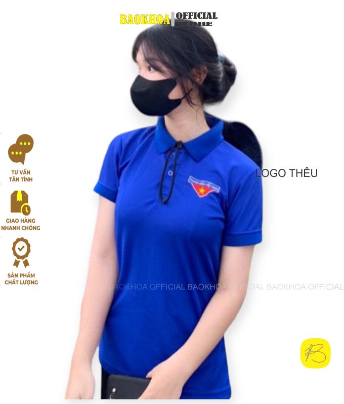  BAOKHOA OFFICIAL Áo Đoàn Thanh Niên Lo Go Thêu Trên Vải Cá Sấu. Nữ Từ 38kg Đến 90kg Chất Liệu Mềm Mịn Co Giãn 4 Chiều Thêu Sắc Nét Không Phai Màu 