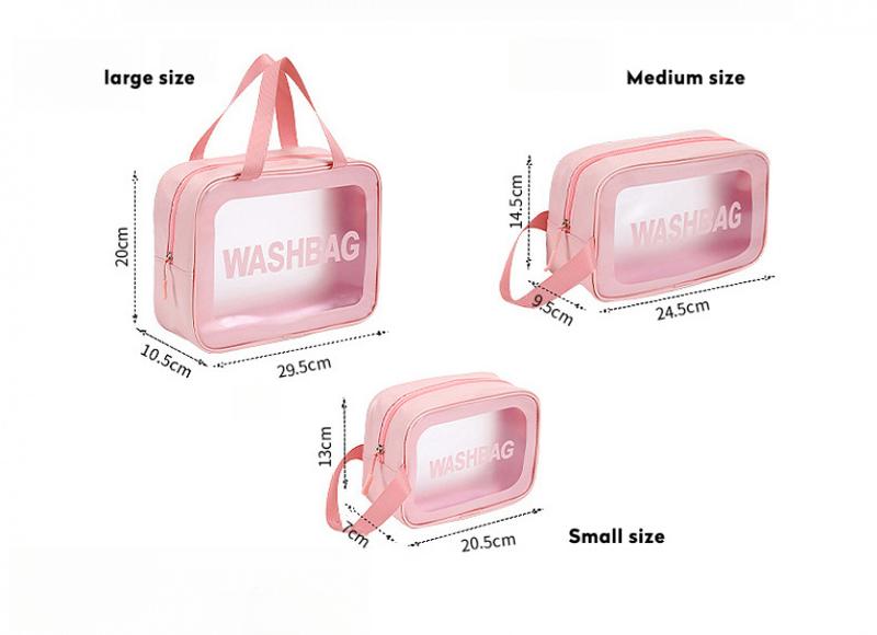 Product Introduction of Handheld cosmetic bag, transparent PU, waterproof, ins style, high appearance value, large capacity and with a sense of high-class 5