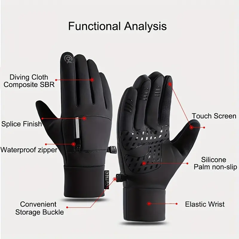 Winter Outdoor Gloves, 1 Pair Touch Screen Non-slip Waterproof Windproof Gloves for Cycling, Skiing, Hiking, Sports, Outdoor Sports Accessories, Walking Gear Walking Gear, Mountain Equipment Gloves 8