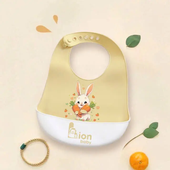 Yếm Ăn Dặm Có Máng Chất Liệu Silicon Có Chỉnh Kích Thước Cho Bé Cho Bé 2