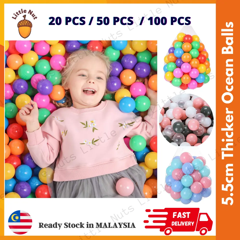 5.5cm Thicken Ocean Ball Playground Outdoor Tent Kids Toy Ball Bola Kecil