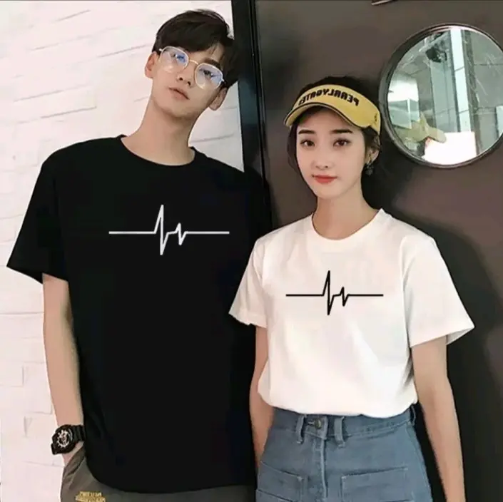 kaos oblong dewasa/kaos pria /kaos wanita/kaos distro pria wanita motif detak jantung