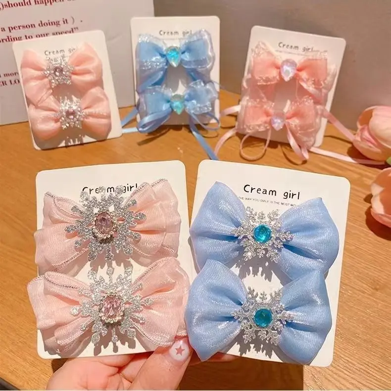 Kẹp Tóc Và Phụ Kiện Elsa Cho Trẻ Em, Kẹp Tóc Bông Tuyết Thắt Nơ, Đồ Trang Trí Tóc Công Chúa Elsa, Dành Cho Bé Gái, Bộ Sưu Tập 3885 Yêu Thích