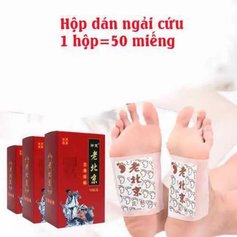 Combo 2 Hộp Miếng dán chân ngải cứu thải độc của bắc kinh hộp 50 miếng