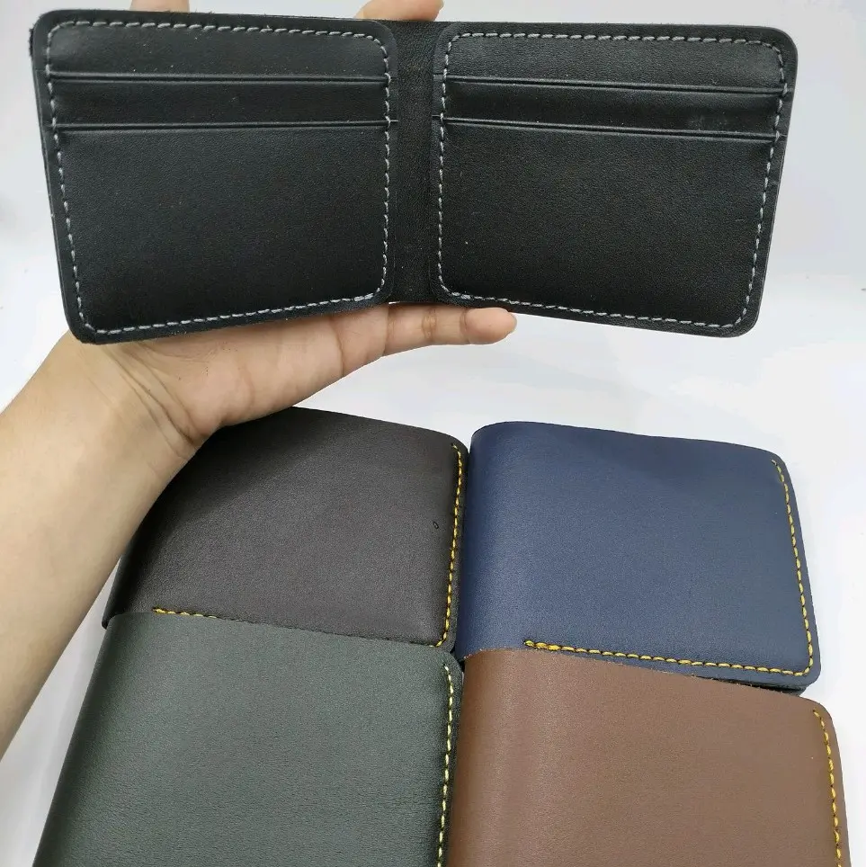 Ví da bò mini nam nữ nhỏ gọn, ví nam da bò( tặng túi+hộp) Chữ Nhật Wallet