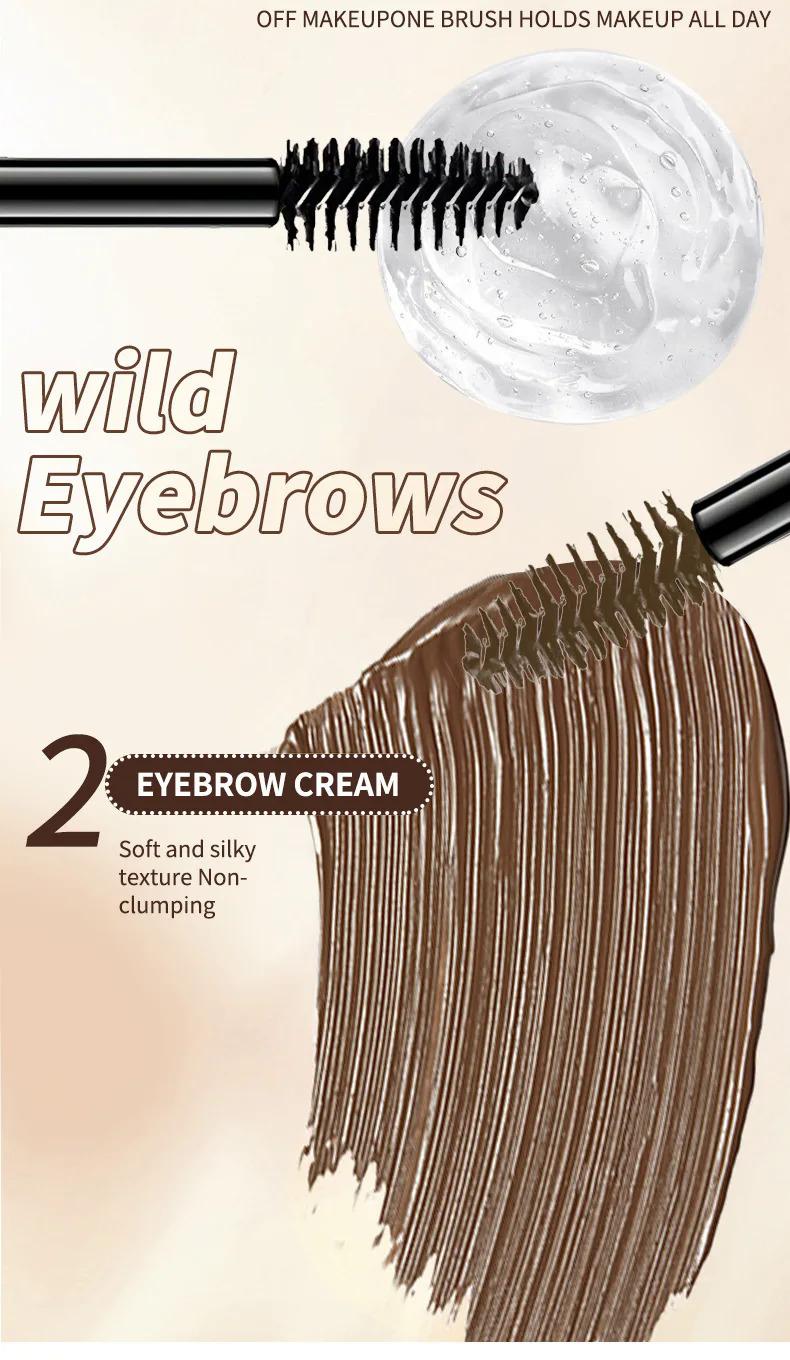 Product Introduction of Double-Headed Dyed Eyebrow Long-Lasting Setting Liquid Not Smudge Waterproof and Sweat-Proof Eyebrow Cream Makeup Cosmetic 5