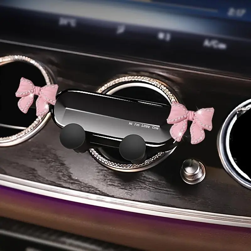 Car Air Vent Phone Holder, Cute Bowknot Design Car Phone Holder, Universal Car Interior Accessories for Women 4