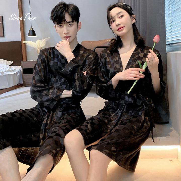 Product Introduction of Áo choàng ngủ nam mặc nhà dài tay màu đen - D0084M 36