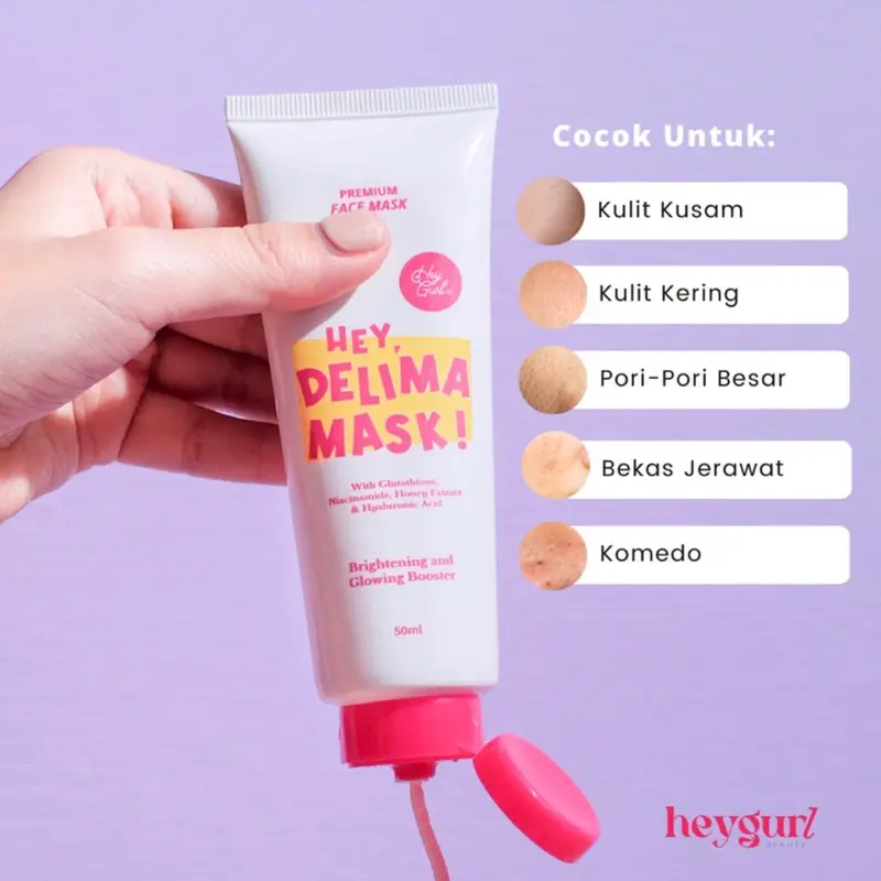 HEYGURL MASK DELIMA MATCHA PREMIUM FACE MASK HEY MATCHA DELIMA MASK MASKER WAJAH CLAY MASK BY HEYGURL 50ML 4