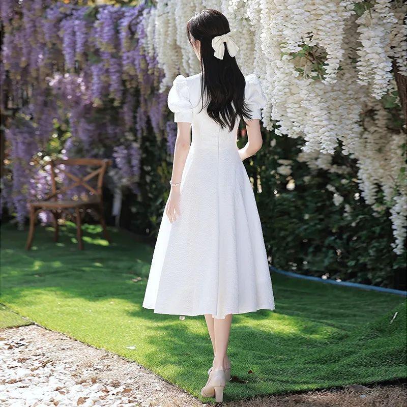 Váy Sườn Xám Kiểu Pháp, Hàng Mới Về 2024, Cỡ Nhỏ Chất Lượng Cao, Thích Hợp Mặc Hàng Ngày, Thích Hợp Để Đính Hôn Và Đám Cưới, Phong Cách 4