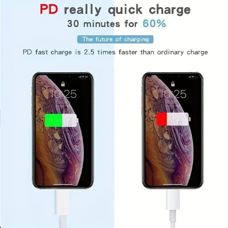 PD 20W Fast Charging Data Cable, USB C Fast Charger Cable, Portable Charging Cord for iPhone iPad 5