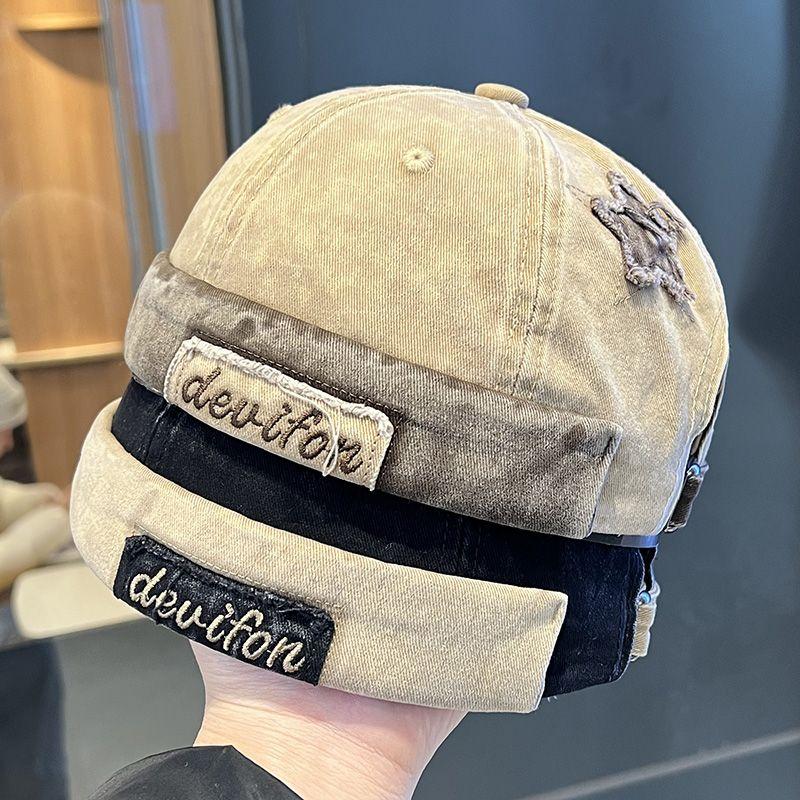 Mũ Chủ Nhà Cổ Điển Phong Cách Mùa Xuân Và Mùa Hè Dành Cho Phụ Nữ Và Nam Giới Vải Làm Cũ Cá Tính Phong Cách Hàn Quốc Mũ Dưa Không Vành Chu Vi Đầu Lớn Hợp Xu hướng Hàng Mới Về