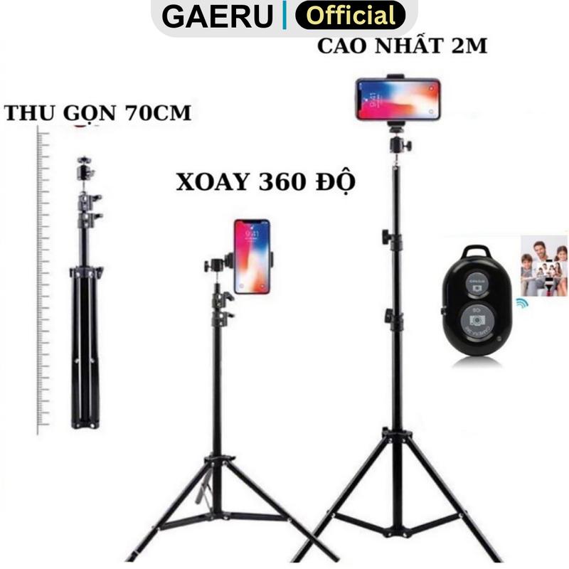 Gậy Livestream, quay video, chụp ảnh có thể gắn đèn Livetream, máy ảnh, máy chiếu [GAERU] Phụ Kiện Selfie Không dây Selfie Accessories dopod  smartphone